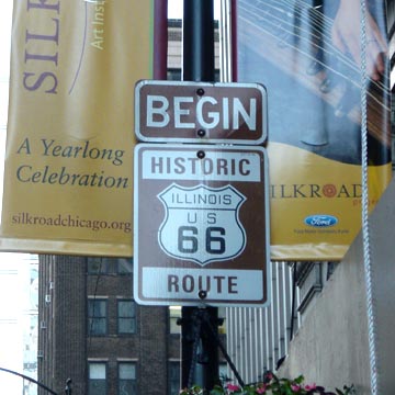 Begin Route 66 Sign, Downtown Chicago