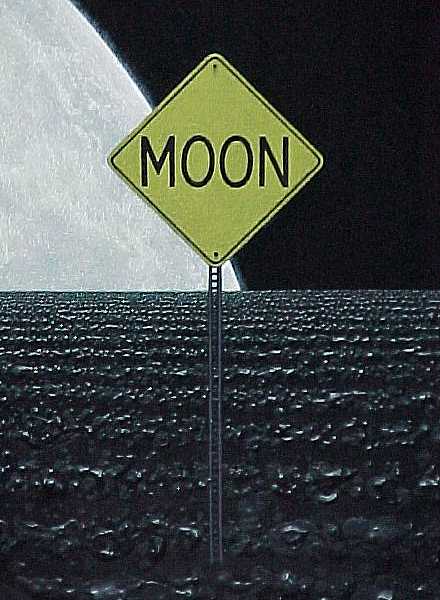 9/24/01-- Car Series, Moon (finish sign and post)