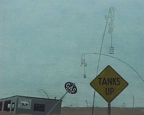 10/23/01-- Car Series, Tanks Up (3rd coat sky, 1st sign field)