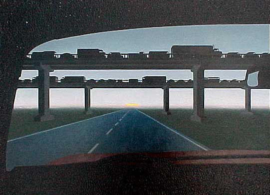 9/3/02-- Car Series, Blue Highway (finished painting)