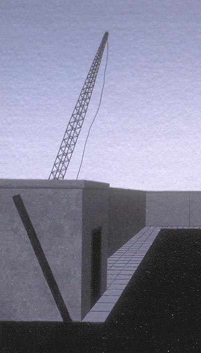 Detail of crane and floodwall