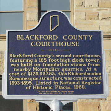 Blackford County Courthouse Historic Marker