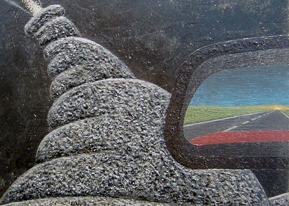 detail of rearview mirror