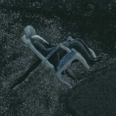 View of a darkened landscape-- detail of the male figure, possibly James Madison