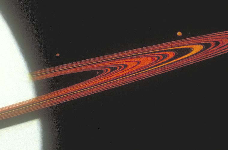 Detail of rings and moons